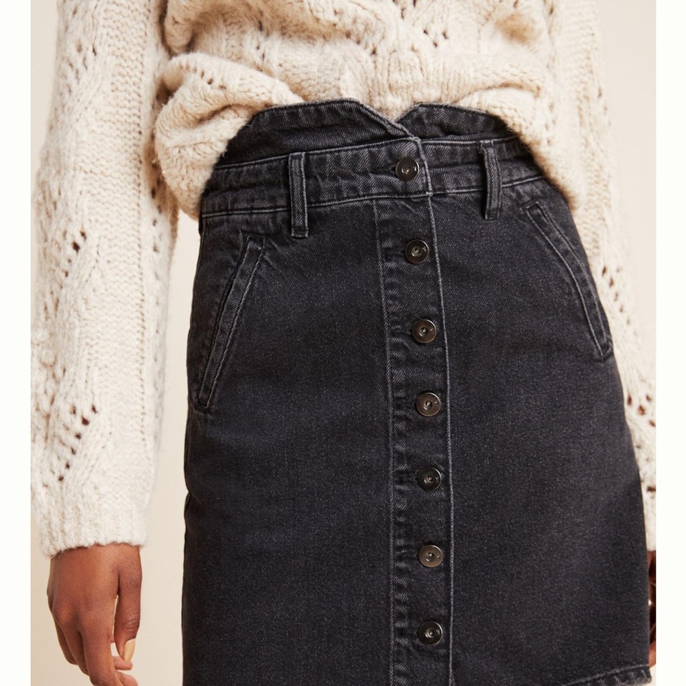 Pilcro Button-Front Denim Mini Skirt